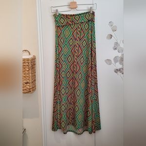 Lula roe xs skirt New colorful vibrant Stretchy maxi pattern print geo tribal